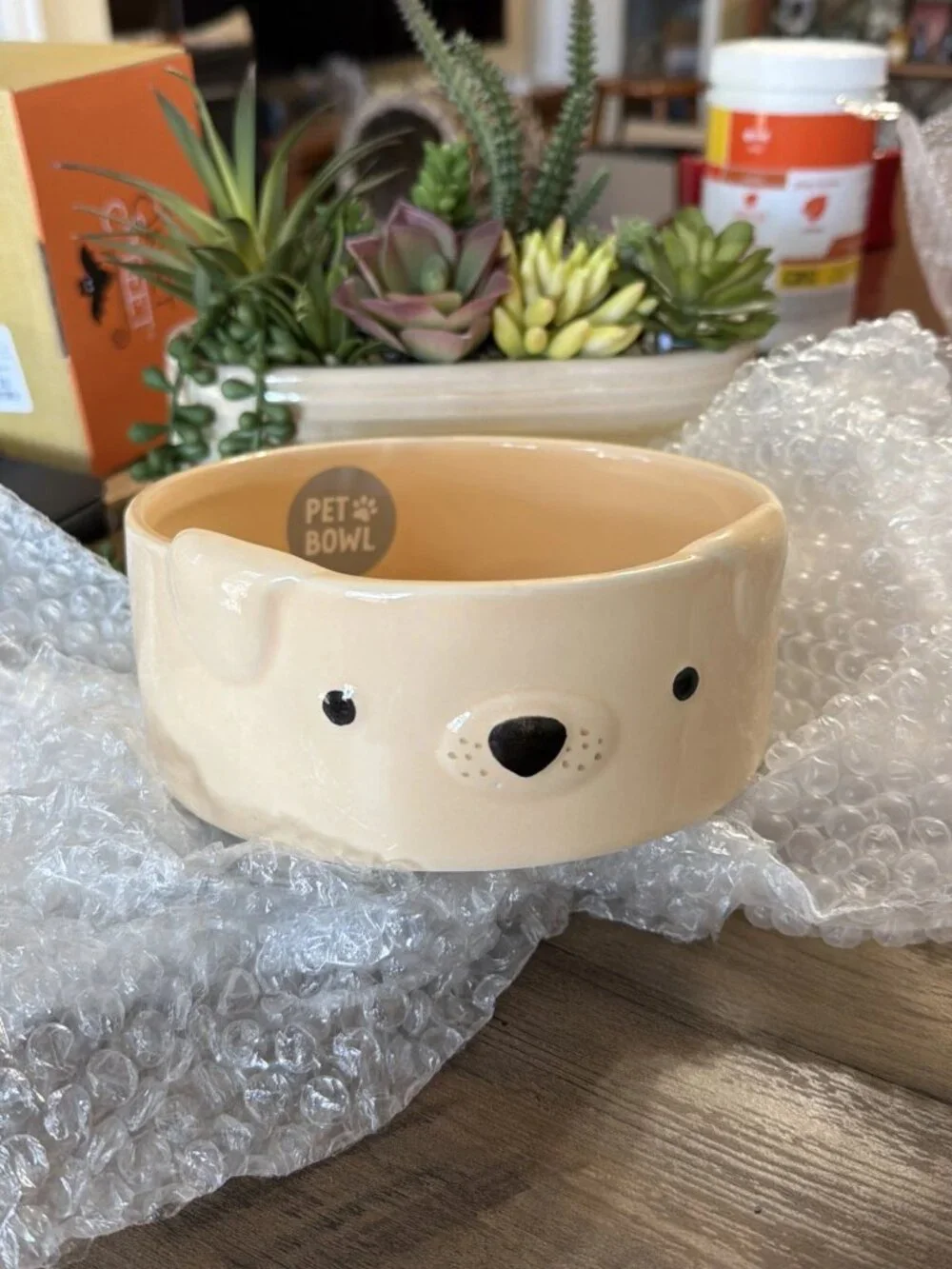 Rockybear Pet Figural Dog Bowl In Tan - 6.5